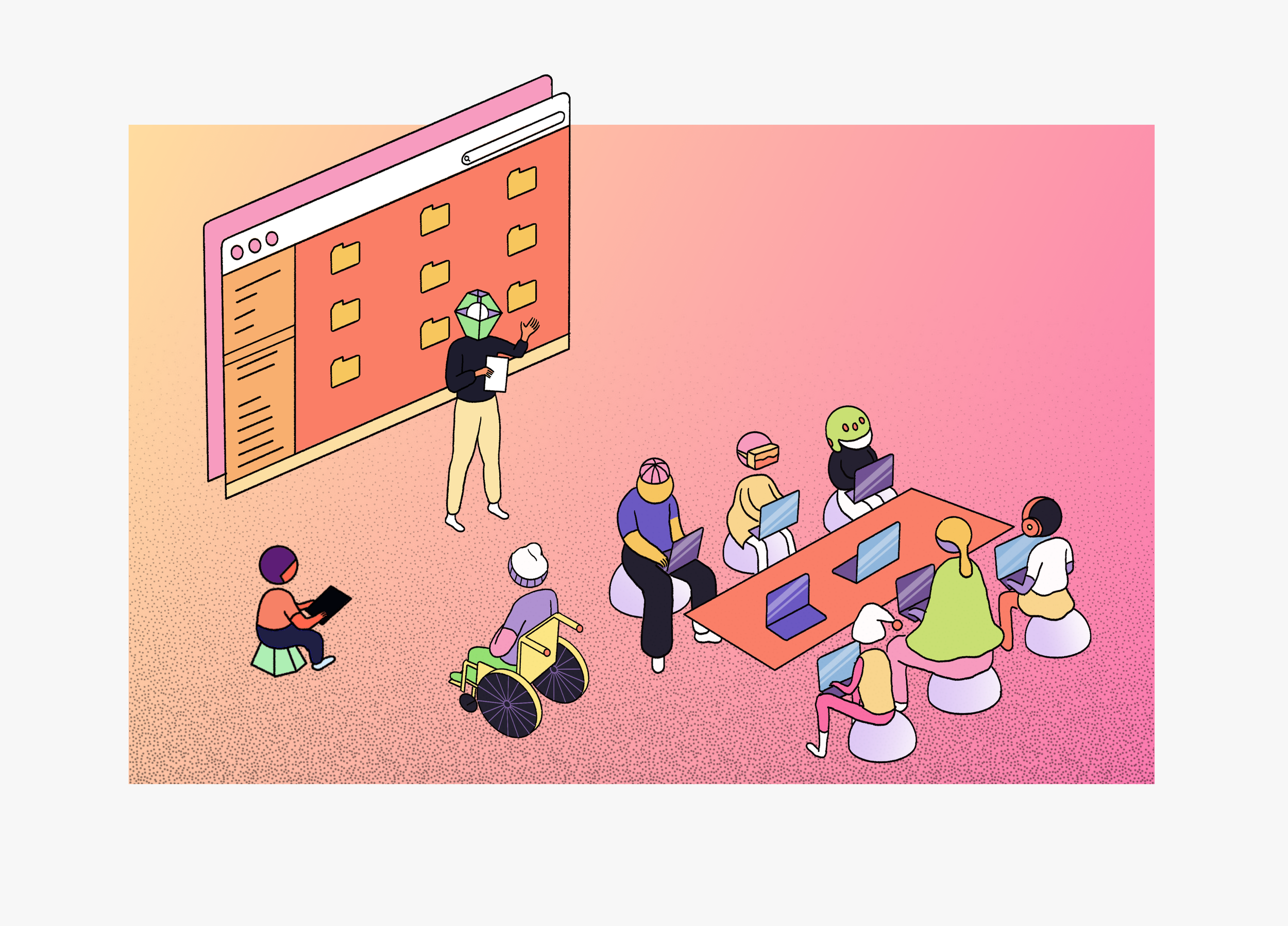 Education program illustration exploration