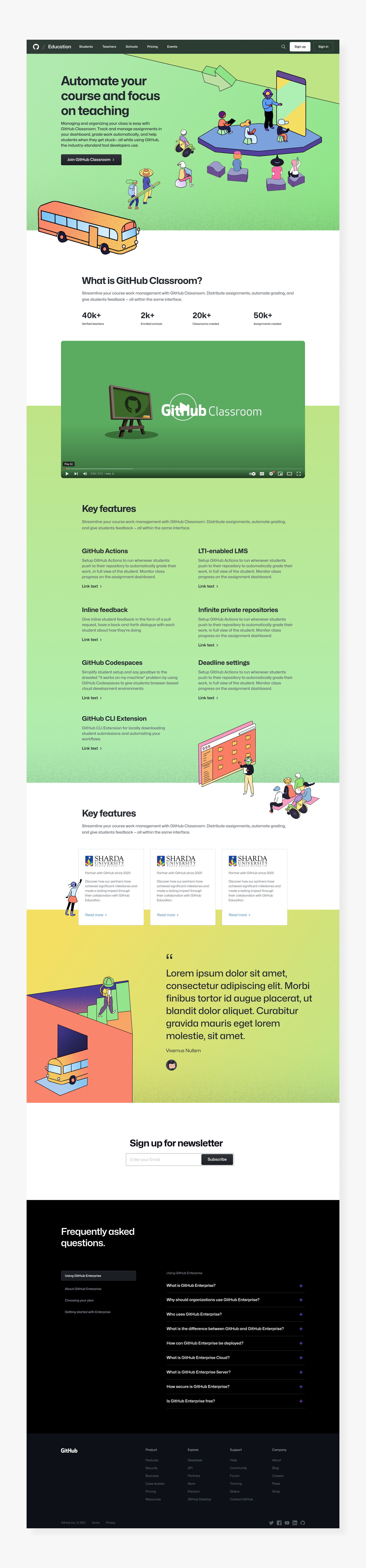 Classroom page concept — introduction and program explanation